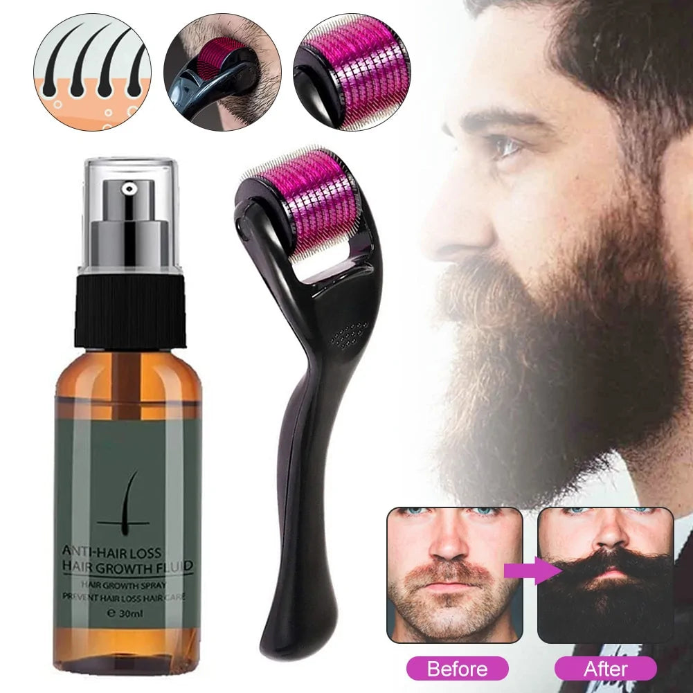 SET PARA CRECIMIENDO DE LA BARBA (ACEITE + RODILLO)