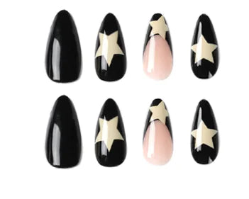 SET DE UÑAS BLACK STAR FRANCESAS (24PZ)