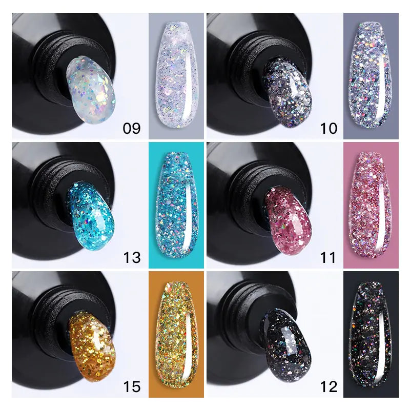 SET DE GEL PARA EXTENSIONES DE UÑAS (6 PIEZAS DE COLORES)